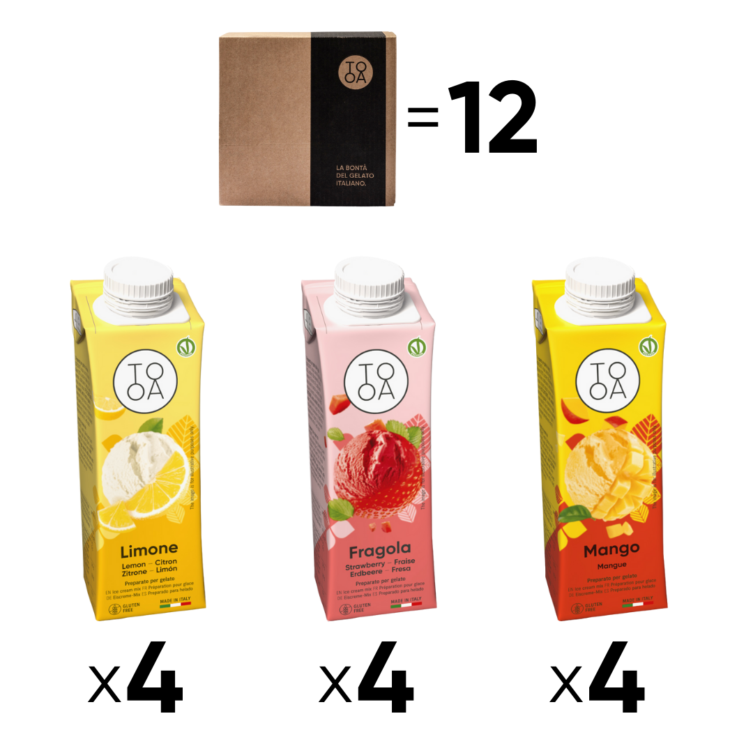 Fruity Mix - 12 bricks of 250 ml (4 Lemon | 4 Strawberry | 4 Mango)