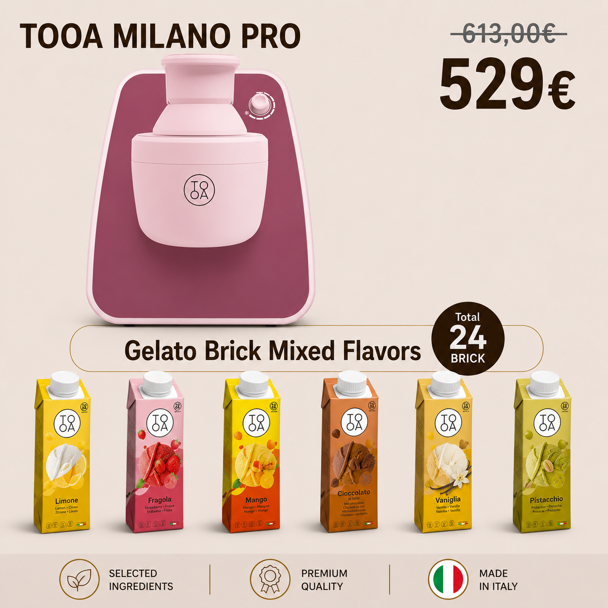 TooA Milano PRO Eismaschine Starterpaket