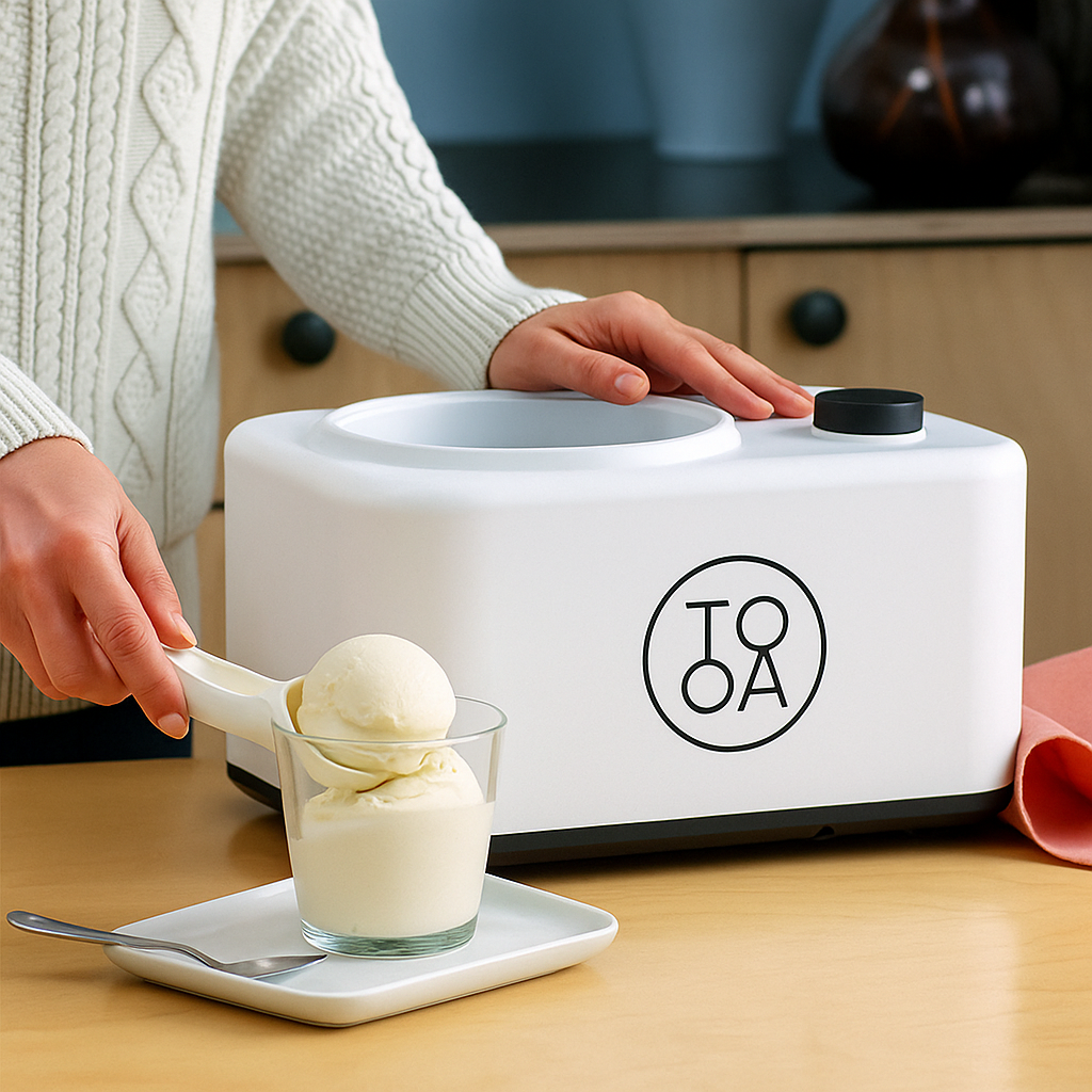 Gelato alla crema fatto in casa con la gelatiera