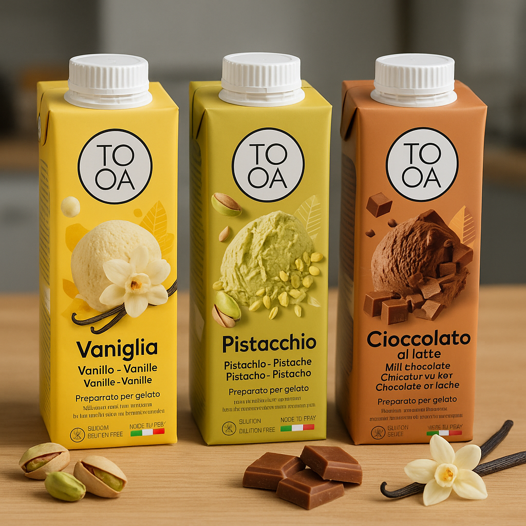 Creamy Mix – 12 bricks of 250 ml (4 Milk Chocolate | 4 Vanilla | 4 Pistachio)
