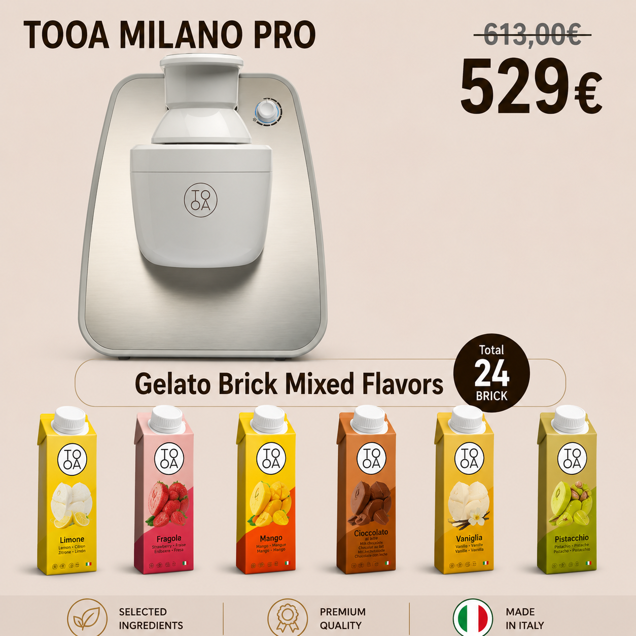 TooA Milano PRO Eismaschine Starterpaket