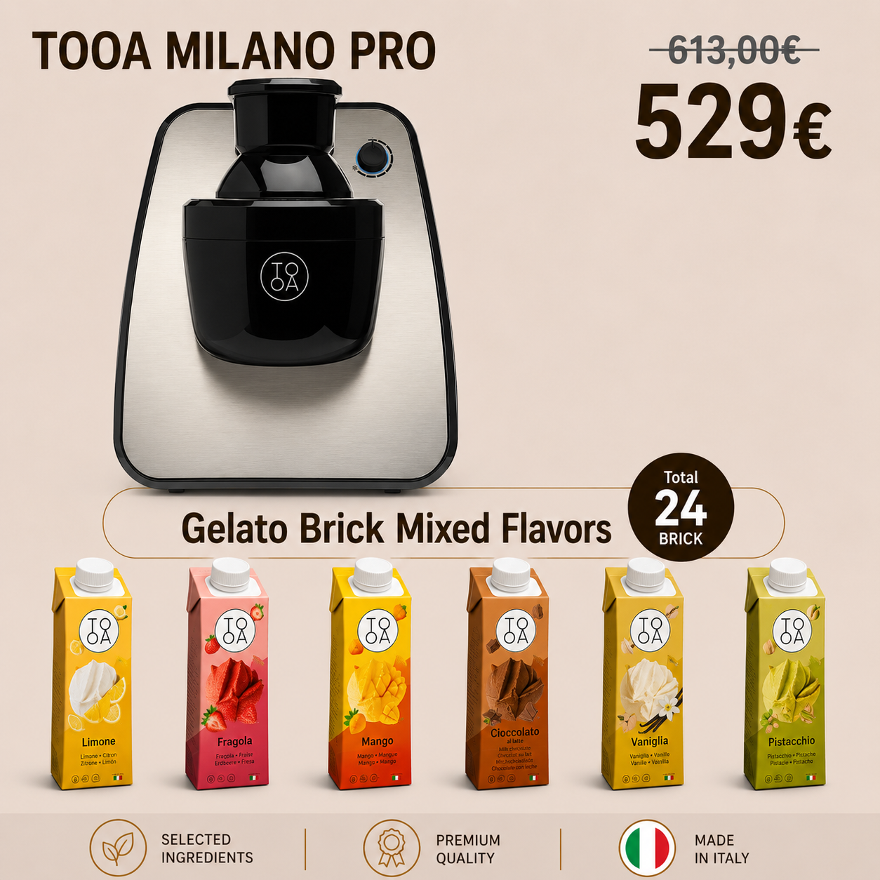TooA Milano PRO Eismaschine Starterpaket