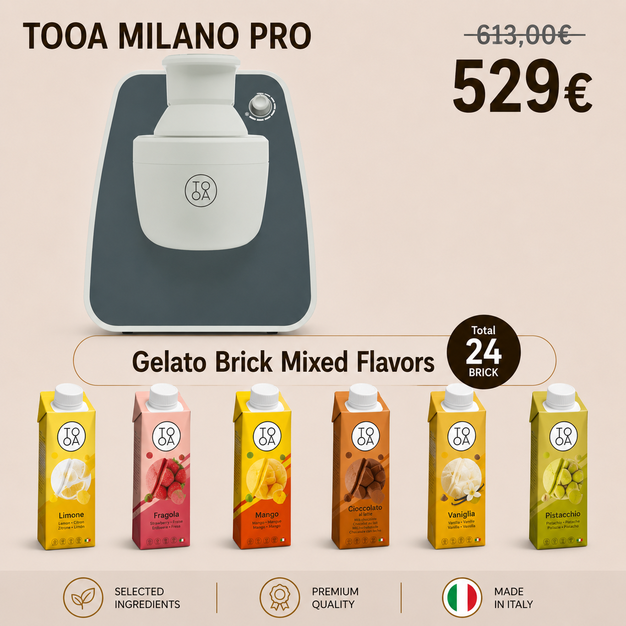 TooA Milano PRO Eismaschine Starterpaket